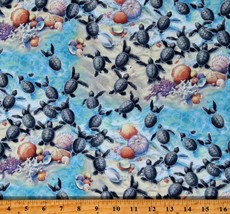 Cotton Baby Sea Turtles Ocean Animals Sea Beach Fabric Print by the Yard D685.63 - $12.95