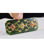 OLD NAURAL NEPHRITE JADE PENDANT STUDDED WITH DIAMOND &amp; COLOR STONE IN 2... - £2,126.28 GBP