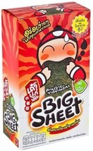 24 x packs BIG SHEET Spicy Flavour Snack Tao Kae Noi Crispy Roasted Seaweed - £21.54 GBP