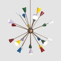 Stilnovo Style Multi-Color Sputnik Chandelier Mid century Italian Design 40&quot;D - £563.30 GBP