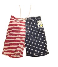 Trunks Surf &amp; Swim USA Vintage Mens Swim Trunks Stars &amp; Stripes Sz M NEW - $14.99