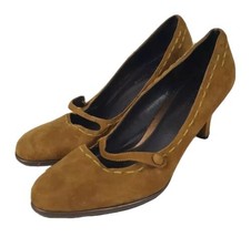 Liz Claiborne Womans Sz 8.5 Jocelyn Brown Suede Pumps Shoes Heels Strap  - £10.26 GBP