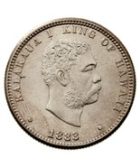 1883 Royaume De Hawaii Argent 1/4 Dollar (UNC) Kalakaua 25c - $8,715.65 MXN
