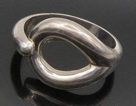 ZINA 925 Sterling Silver - Vintage Open Circle Wrap Bangle Bracelet - BT9451 - £201.96 GBP