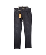 NWT Ring of Fire Men&#39;s 32x32 Slim Jeans, Black Flex Stretch Distressed D... - $43.76 CAD