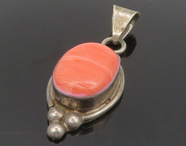 MEXICO 925 Sterling Silver - Vintage Cabochon Rhodochrosite Pendant - PT10575 - £45.89 GBP