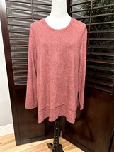 Coin 1804 Pink Long Sleeve Button Back Plus Size Sweater NWT 2X - $30.84