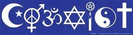 COEXIST (Tolerance) Blue &amp; White Bumper Sticker! - $23.11 MXN