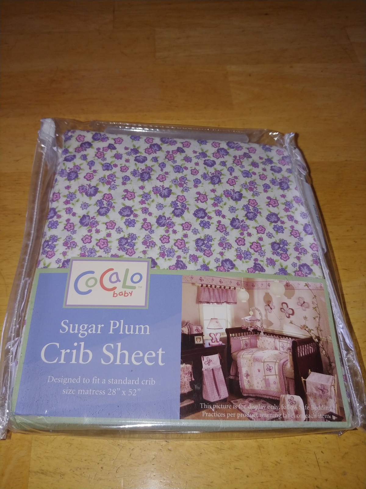CoCaLo BABY SUGAR PLUM FITTED STANDARD CRIB SHEET-FITS 28"X52"-PURPLE/PINK FLORA - $15.99