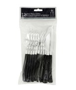 Silver Plastic Cutlery  24x2 Pieces Service for 8 Disposable (Pack of 2) - £9.16 GBP