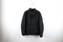Vtg Levis Mens L Distressed Deep Pile Fleece Lined Military Field Jacket Black - £46.82 GBP