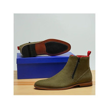 Men TAYNO Chelsea Chukka Micro Suede Soft Comfortable Boot Coupe Olive image 7