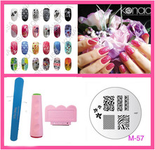 Konad Double End Stamper&amp;Scraper+Image Plate M-57+File - $369.38 MXN
