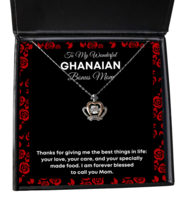 Ghanaian Bonus Mom Necklace Gifts - To My Wonderful Bonus Mom - Crown Pendant  - £39.27 GBP