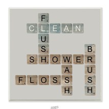 12 in. x 12 in. &quot;Scrabble Bathroom Illustration&quot; by Longfellow Designs P... - £14.00 GBP