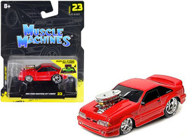 1993 Ford Mustang SVT Cobra Red 1/64 Diecast Car Muscle Machines - £13.91 GBP