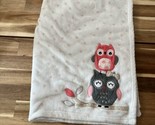 Lambs &amp; Ivy Owls White Pink Polka Dot Baby Blanket 29.5”x38.5” **READ** - £17.15 GBP