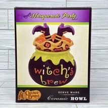 Cracker Barrel Masquerade Party Witch&#39;s Brew Halloween Ceramic Jar w/Lid - £23.64 GBP