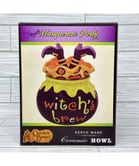 Cracker Barrel Masquerade Party Witch&#39;s Brew Halloween Ceramic Jar w/Lid - £23.35 GBP