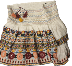 ZARA Skirt With Contrast Embroidery L - £35.39 GBP