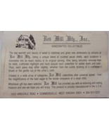 Vintage Red Mill Mfg. Inc Summersville West Virginia Business Card - $1.99