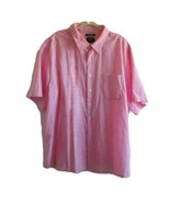 Harbor Bay Mens Pink Seersucker Button-Up Shirt 3XL Cool &amp; Dry UV Protec... - $277.42 MXN