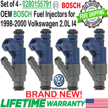 NEW OEM BOSCH x4 Fuel Injectors for 1998-2000 Volkswagen Jetta Golf Beetle 2.0L - $329.17