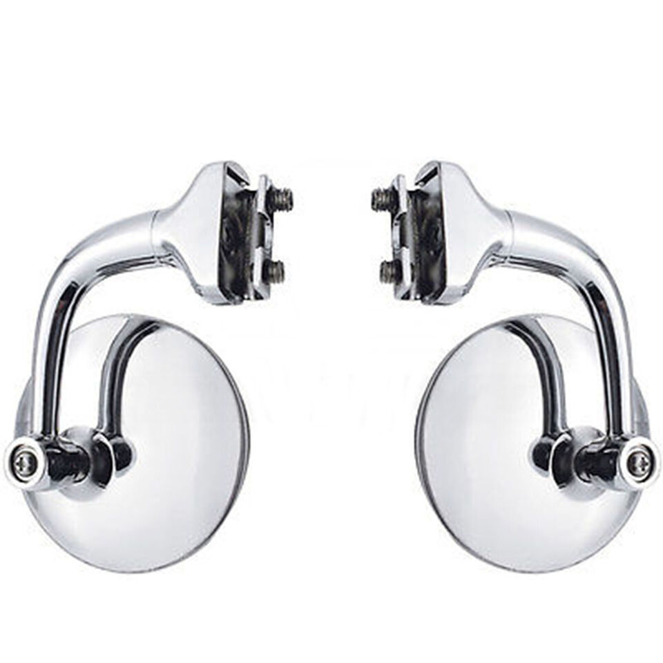 Primary image for 3" Chrome Curved Arm Peep Side Door Glass Mirror Outside Rear View Hot Rod Pair