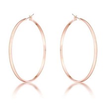 Precious Stars Rose Goldtone 55mm Large Round Hoop Earrings - £13.47 GBP