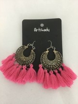 Pink Artsy Tassle Earrings By Artilady  - $12.19