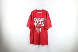 Vtg Streetwear Mens 3XL Distressed Spell Out Chicago Bulls Basketball T-Shirt - £27.59 GBP