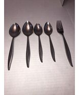 5 Oneidacraft Deluxe Textura Spoons &amp; Form Stainless Steel Flatware Oneida - $12.01