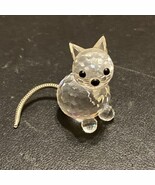 Swarovski Crystal Cat Figurine Metal Flexible Chain Tail 1.25&quot; - €26,04 EUR