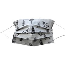 Pleated Gray Wolf Elk Pine Cone Tree Aspen Face Mask Mountain Camping, 1... - £10.89 GBP