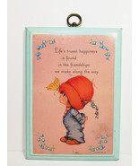 CUTE GIRL Vintage Plaque BIG RED HAT Friendship HALLMARK Card Kid Gift W... - $10.99