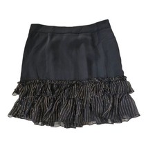 Rebecca Minkoff Gold Metallic Ruffle Hem Mini Skirt Women&#39;s 4 Lined - £38.50 GBP