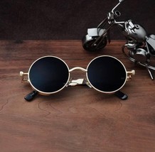 Vintage Steampunk Flip Sunglasses Retro Round Metal Sun Glasses for Men and Wome - £13.13 GBP