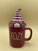 New Rae Dunn COZY Gnome Topper Ceramic Coffee Mug Fall Home Burgundy 8” - £14.23 GBP