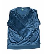 New Honeydew Crewneck Sweatshirt Teal Dark Blue Long Sleeve Velvet Velou... - $97.56 CAD