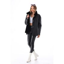 The Luxera Reversible Black Shearling Women Leather Jacket image 2