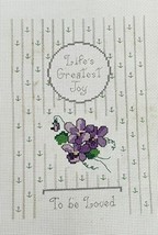 Completed Cross Stitch Life&#39;s Greatest Joy - To Be Love 5.5&quot; X 8 - £9.12 GBP
