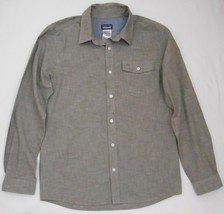 Patagonia Men&#39;s Shirt Long Sleeve Button Up Organic Cotton Blend Gray Medium M - £24.01 GBP