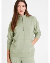 Banana Republic Sage Baby Terry Zip Sweatshirt Fleece Kangaroo Pocket, S... - $411.37 MXN