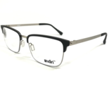 Vari Eyeglasses Frames VR12 COL.20 Black Silver Square Full Rim 52-17-140 - $46.54