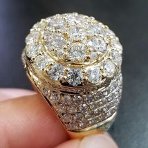 14K Yellow Gold Fn Men’s Round Diamond Wedding Engagement Pinky Ring Band 2.80CT - £91.04 GBP