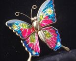 Multi-Color Butterfly Brooch Pin Jewelry Vintage - $9.89