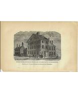 Where Jefferson Wrote the Declaration Victorian 1884 Wood Engraving DWA1 - $403.57 MXN