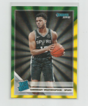 Quinndary Weatherspoon (Spurs) 2019-20 Panini Donuss Rr GREEN/YELLOW Laser #243 - £5.40 GBP
