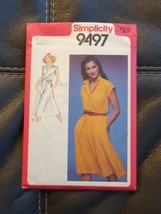 9497 Vintage Simplicity Sewing Pattern Easy Fit Dress Misses Size 12 1980 Cut - $8.54
