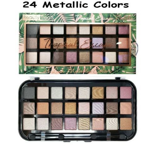 Beauty Treats Tropical Escape 24 Color Gold Metallic Shimmer Shadow Palette - $10.81